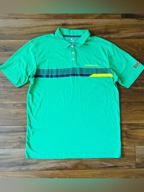 Colosseum Oregon Duck Men’s Quarter Button Shirt Size Large